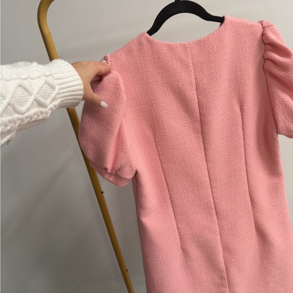 Pink Textured Button-Up Dress - Picture 3 of 4